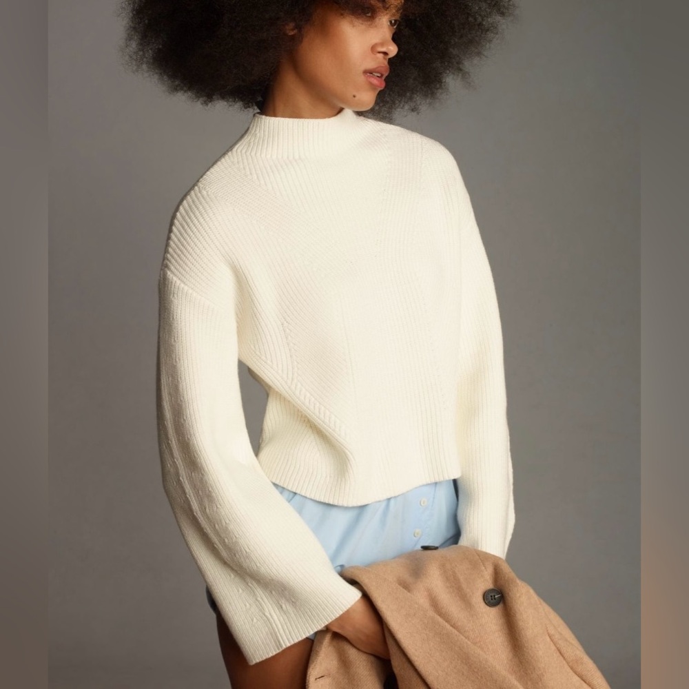 Anthropologie Maeve Katey Mock-Neck
Bell-Sleeve Sweater XL NWT